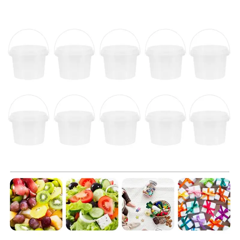 10ks Priehľadné dezertné šálky s vekom mini úložný priestoru Storage Storage Candy Storage Fľaš