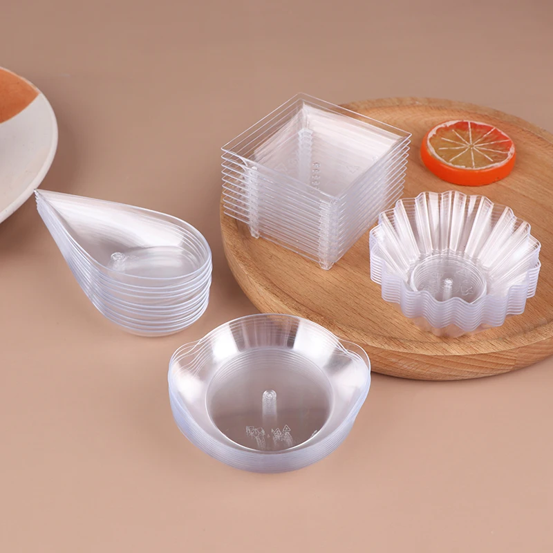10ks Priehľadné mini predjedlá doska zmrzliny Plastové ovocné cukrové koláč JELELS jogurt MOUSSE DESSERT CAMSTER COSTER