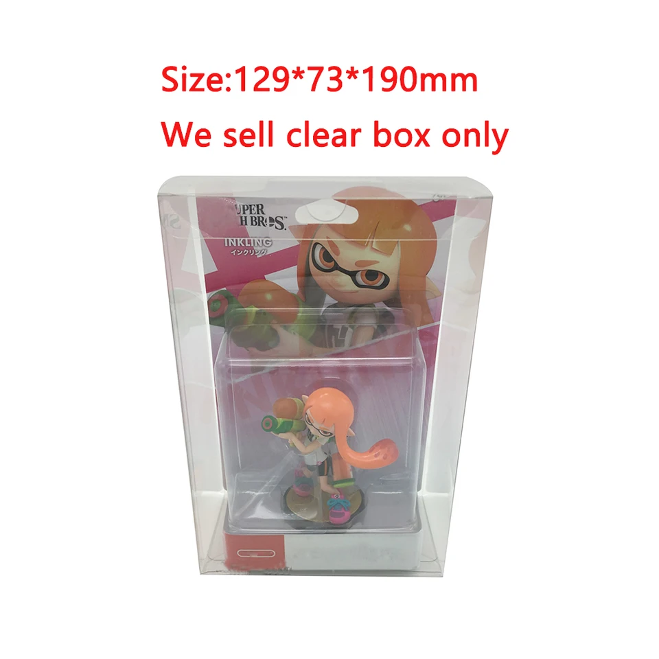 10ks priehľadné čisté ochranné PET box pre Amiibo Splatoon Display Storage Storage Box