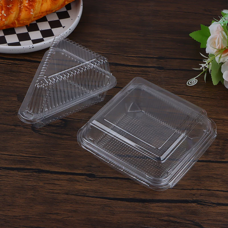 10ks Priehľadný trojuholník štvorcový štvorcový box držiaky koláče koláčiky DIY Cupcake Plus Container pre pekársku večierok svadba