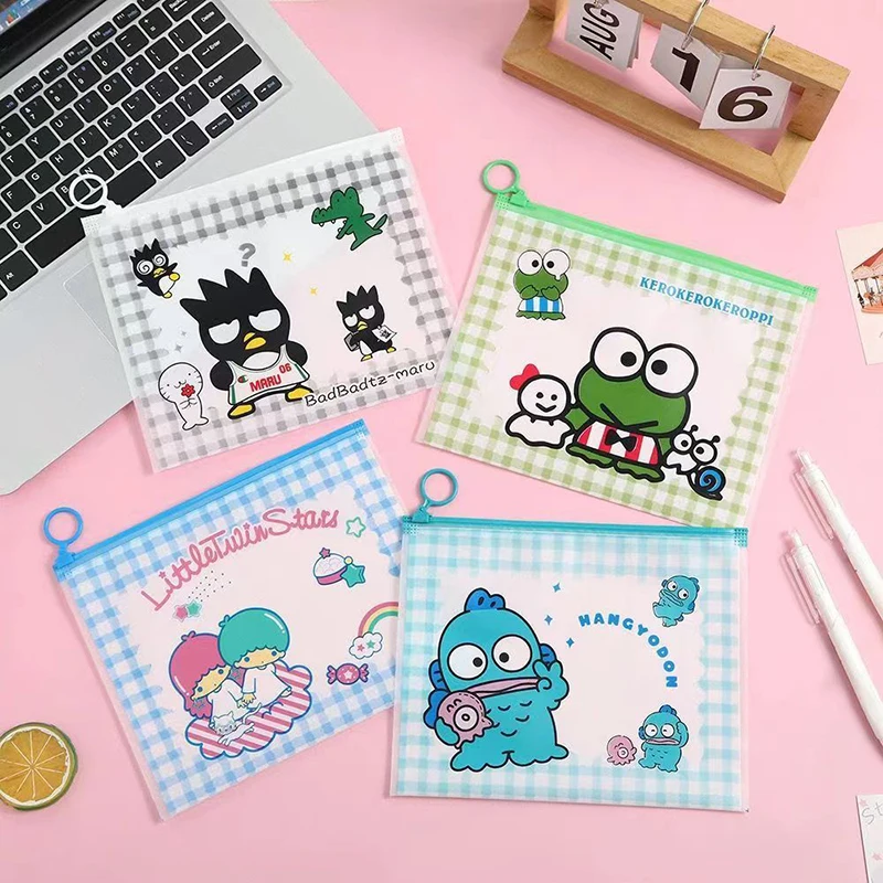 10ks sanrio cinnamoroll zips tašku roztomilý študentský súbor tašku Stationery Ceruzka Zipový zámok úložný vrecko prenosný prach odolný vrec