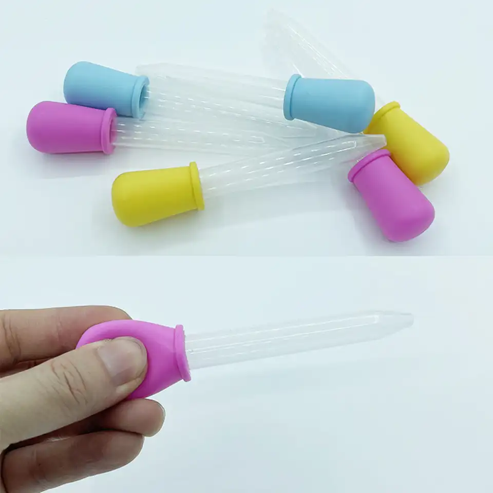 10ks/set 5 ml silikónovej pipety plastová kvapalina kvapkadlo kŕmenie medicíny Dropper Eye Ear Ear Pipete School Lab Experiment Dodávky