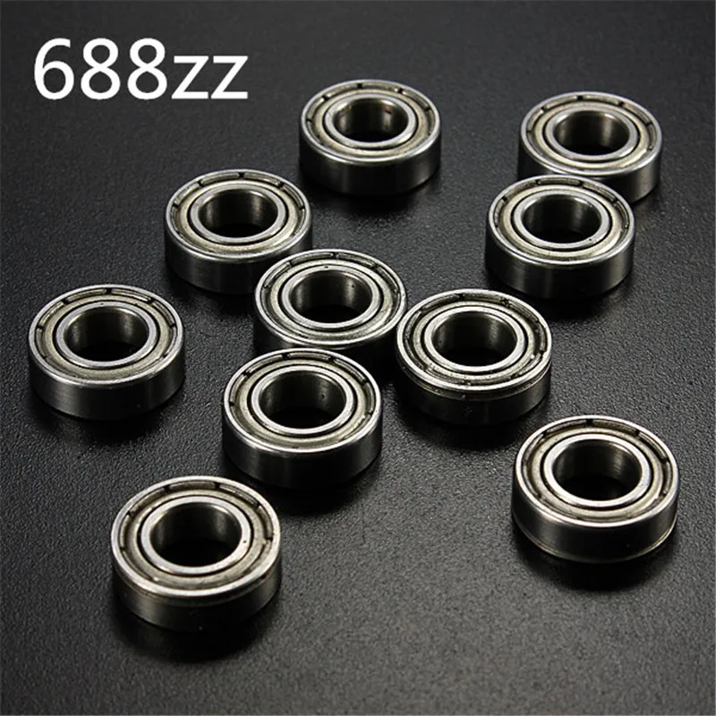 10ks/set 688zz kovové ložiská zapečatené hlboké drážky radiálne guľôčkové ložisko 8 x 16 x 5 mm