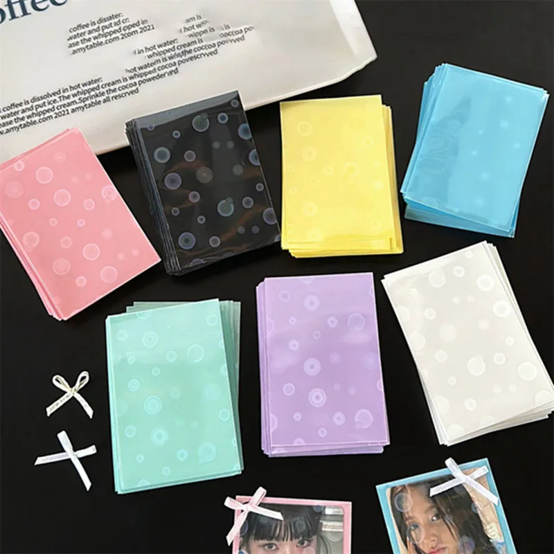 10ks/set Kpop rukávy 3 palcové laserové bodky Card Card Bag Colorful Fotocard Ruckves Idol Photo karty ochranné úložné tašky