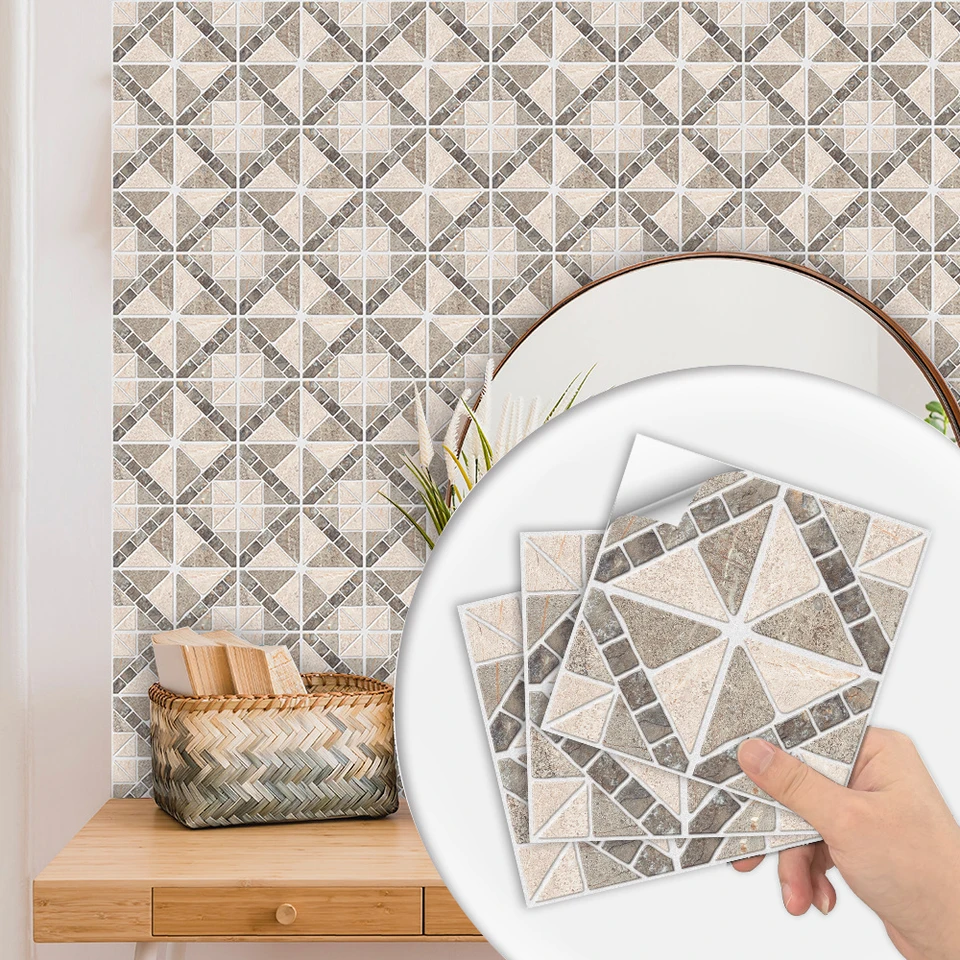 10ks/set mramorová textúra krém Color Frosted Dlave podlahy podlahová nástenná nálepka kuchyňa Domov Renovácia tapety Non-Slip Art Wall Decals