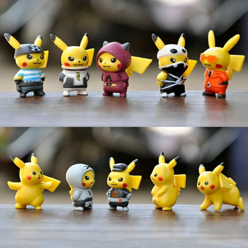 10ks/sety karikatúra film Pokemon Action figure Mini Toys Dolls 4cm Pikachu akčná postava Model Darčeky Darček k narodeninám Darčeky