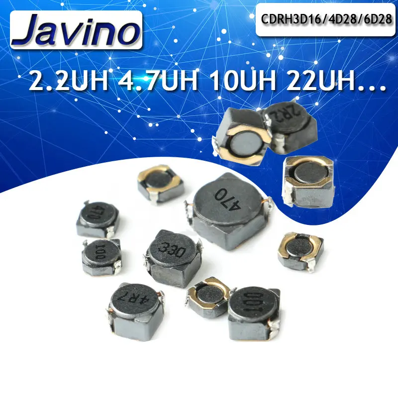 10ks Shielded Induktor CDRH3D16/4D28/6D28 2.2/4,7/10/22/33/47UH 100 220 SMD Power Induktor Induktor