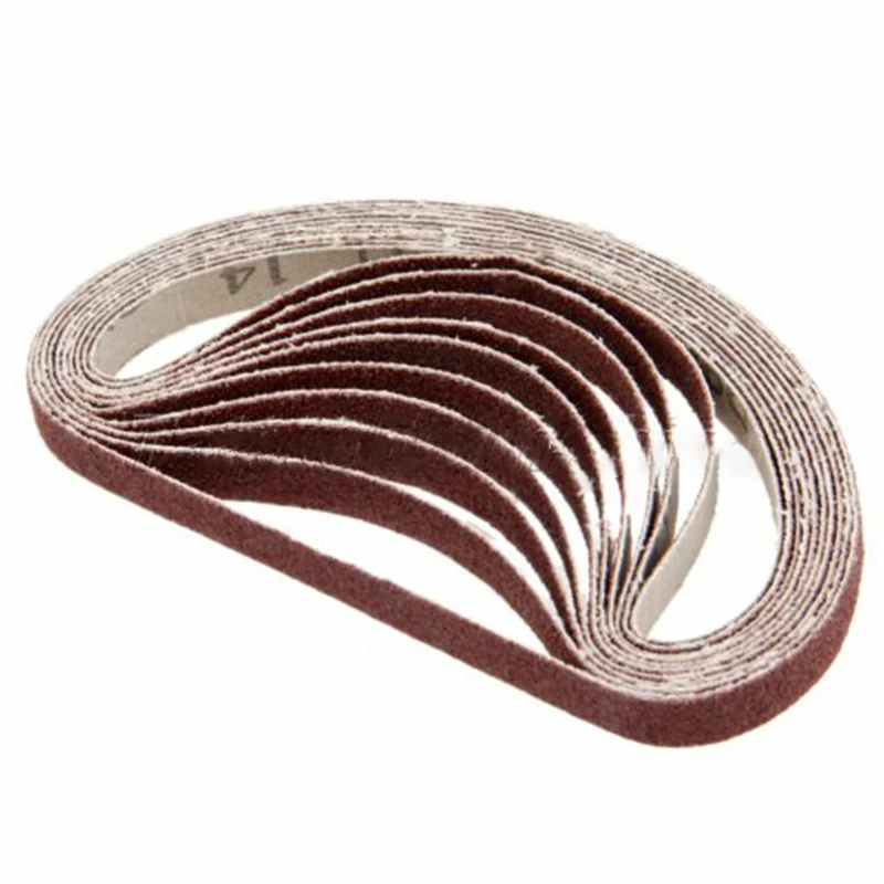 10ks/súprava brúsky 40-600 Grits Drevené kovové leštiace brúsky brúsny papier Abrazívne pásma pre brúsny náradie Belt Sander 330x10mm