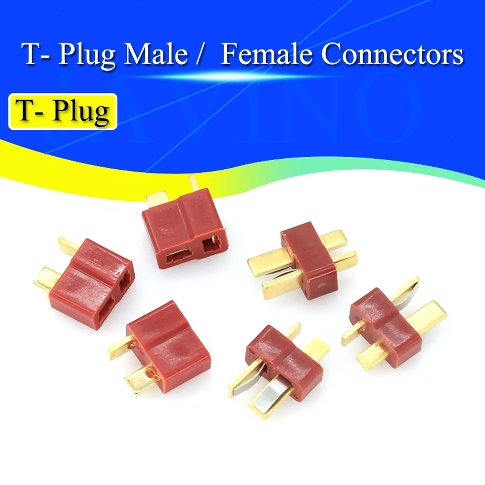 10ks T- Plug mužské a ženské konektory dekans štýl pre RC lipo batériu ESC