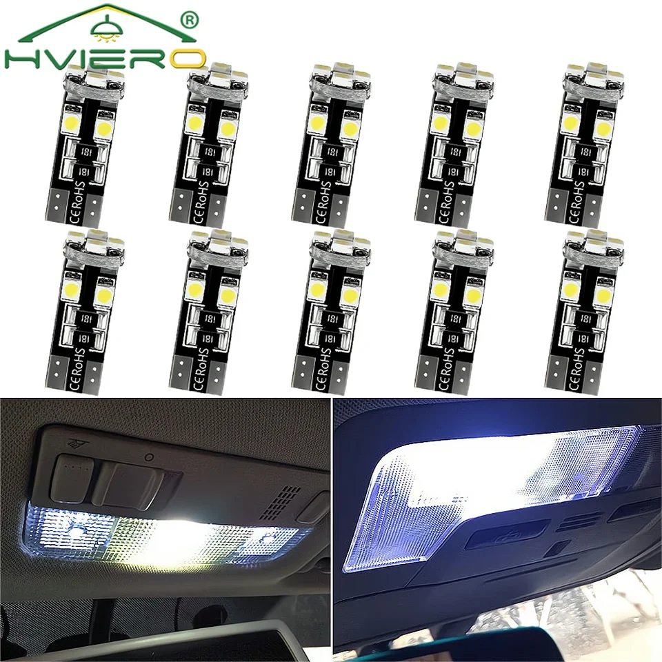 10ks T10 Automatické LED svetlo LED svetlo Interiér žiarovka Biela DC 12V 3528 8SMD záložná parkovacia lampa DOME ČÍTANIE ZVEREJNOM Superbright Lighting