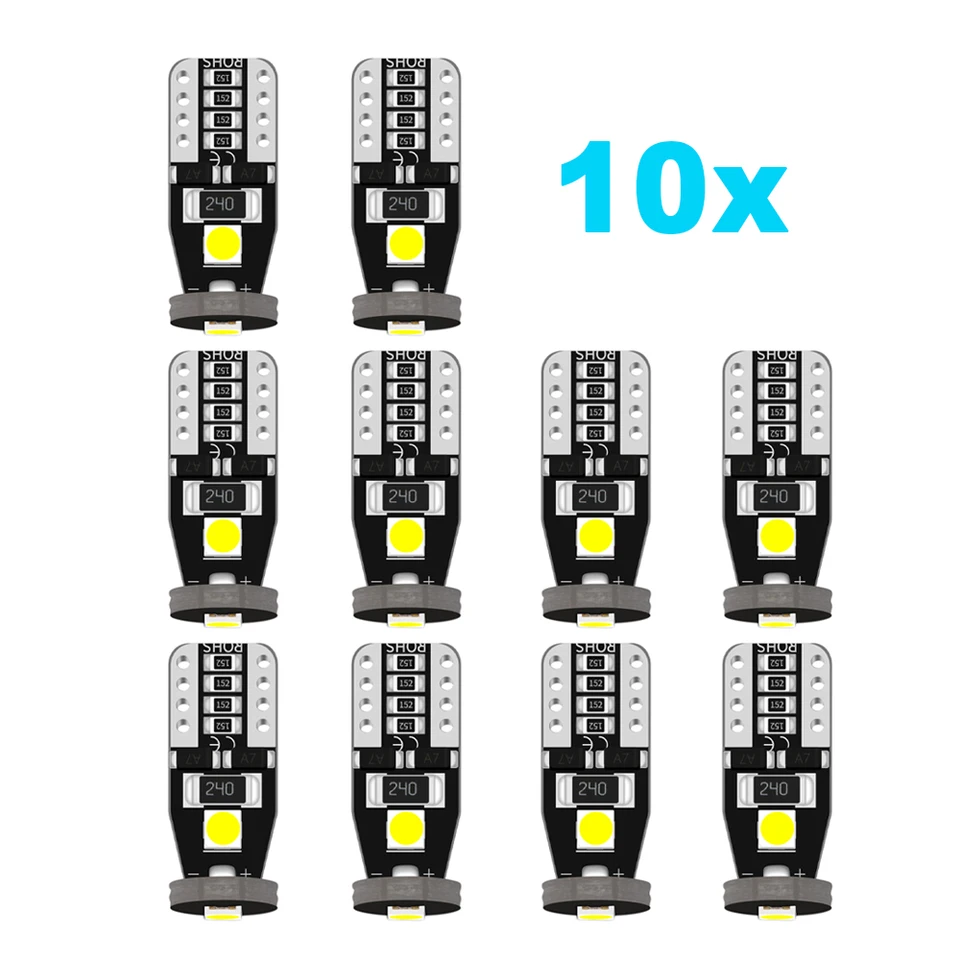 10ks T10 LED LED CANBUS W5W LED žiarovky 168 194 6000K Biela signálna lampa DOME Čítanie ŠPIN k značke LIGHT CAR INTERIRE LIVET Auto 12V