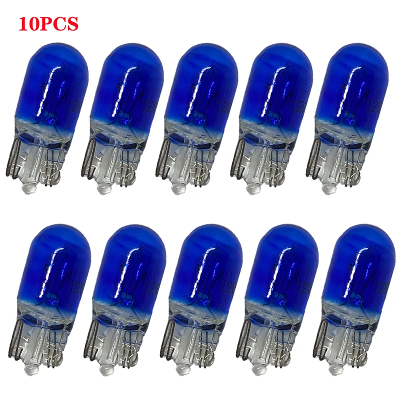 10ks T10 W5W 194 Blue Green Glass Signal Light 12V 5W W2.1x9.5d Super White Amber Red Car žiarovka