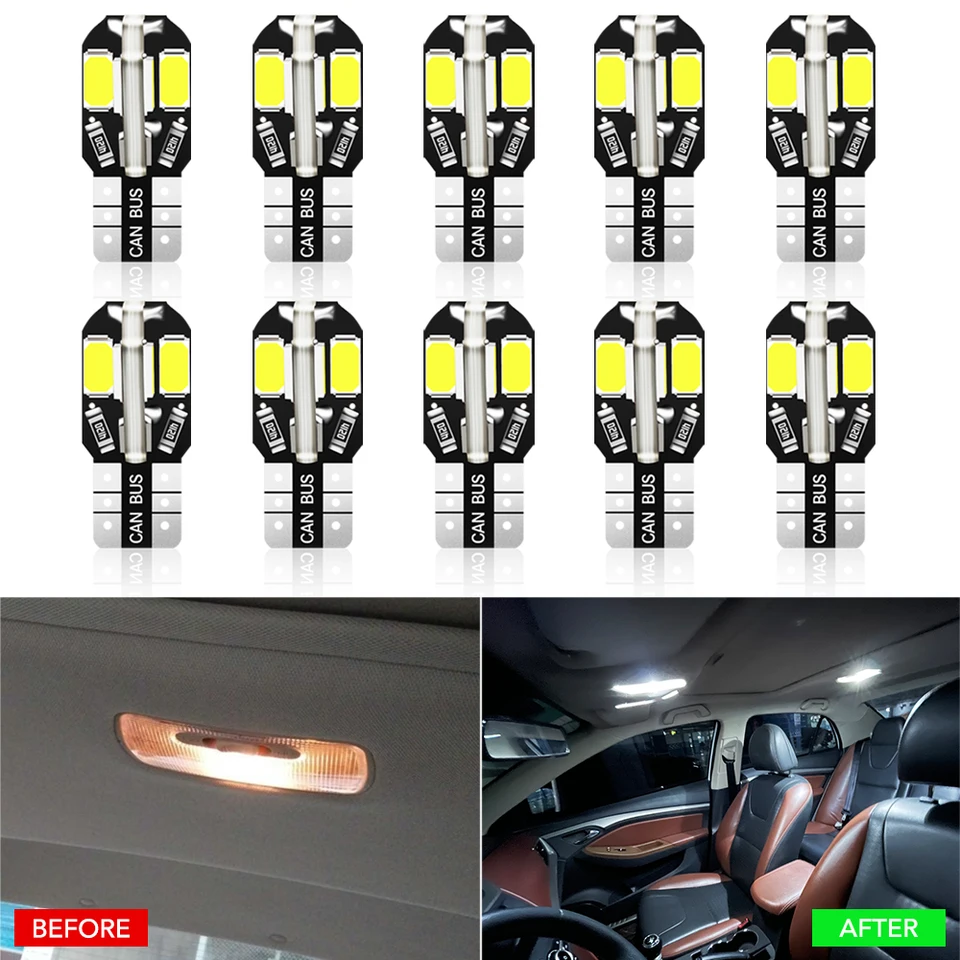 10ks T10 W5W LED žiarovka automatické LED interiérové ​​svetlo pre Veľkú stenu Haval Hover Hover H3 H5 H6 H7 H9 H8 H2 EMBLEM M4 Wingle 5
