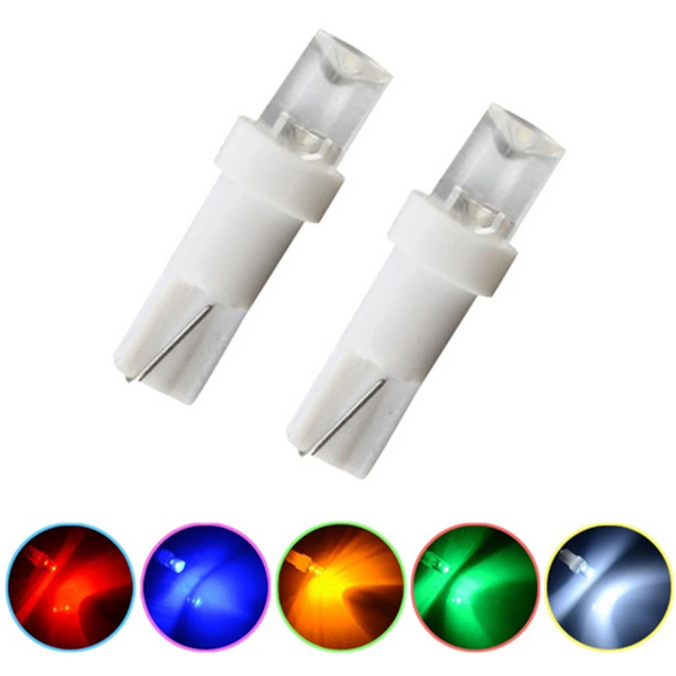 10ks T5 LED AUTOM DASK DASHARD SLOŽMA 74 73 286 Prístrojový panel SAMPEMETROM SEDEOMOME STREDNÁ STRÁNKA CONVATNÁ ŠOLLA ZELENÁ BIELA ​​BLU