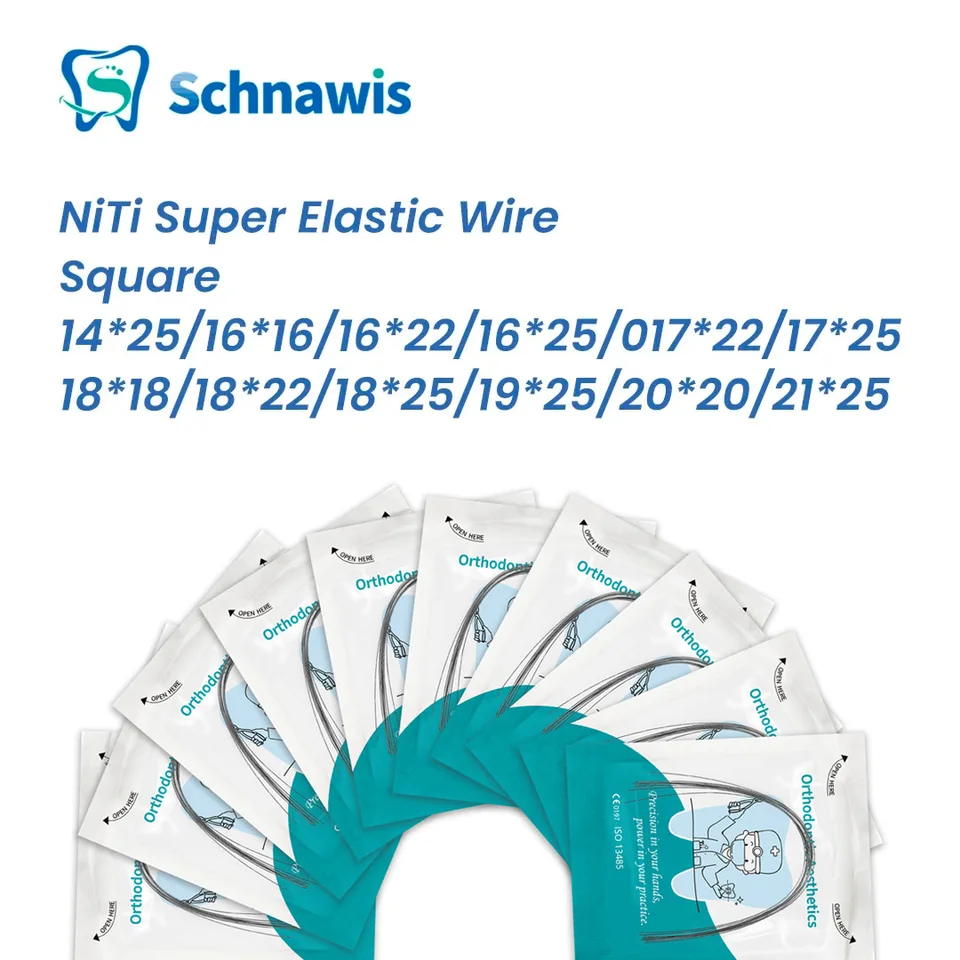 10ks/taška zubné ortodontické oblúky Niti Arch Wire Round Roughting Square pre ortodontické držiaky Dentist Tool