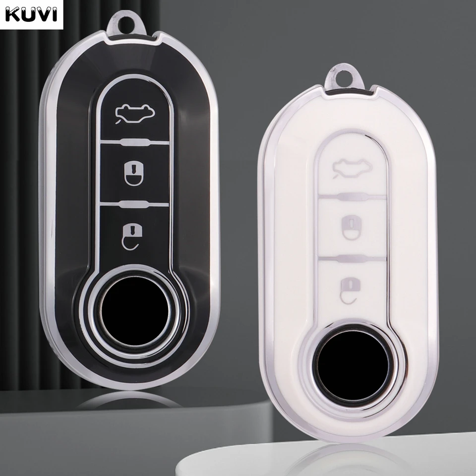 10ks TPU TPU Flip Cover Case pre Fiat Ducato 500 500L Panda Grande Punto Lancia Musa Auto Shell Fob Keychain Príslušenstvo