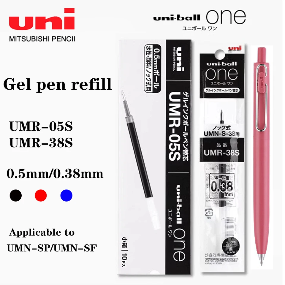 10ks uni-guľky One Gel Pen Revill UMR-05S/UMR-38S použiteľné pre UMN-SP/UMN-SF späť do školy Japonské kancelárske potreby 0,38 mm/0,5 mm