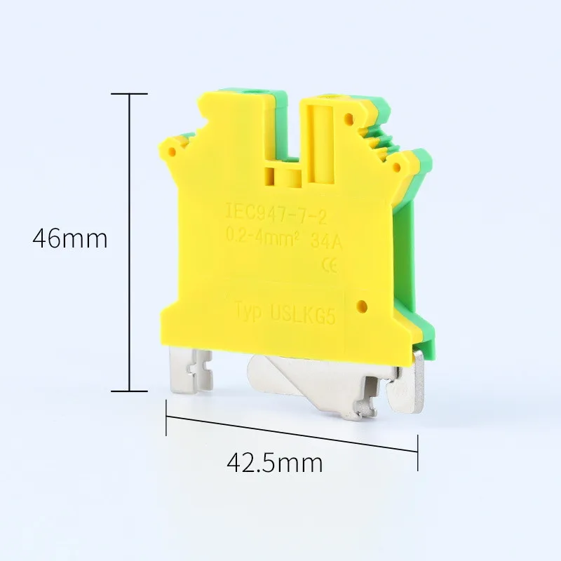 10ks USLKG-6 DIN Rail Screck Terminálové bloky typu Zem Univerzálne zapojenie Kombinácia konektora USLKG6N