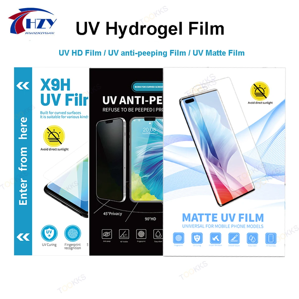 10ks UV HD Hydrogel Film pre iPhone Android Phone Chrániaci filmový stroj MATTING/X9H HD/ochrana súkromia LCD