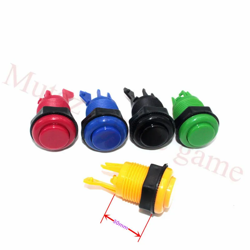 10ks/veľa American Happ Style Style Button Arcade krátke tlačidlo Happ Push s Microswitch pre arkádové stroje diely