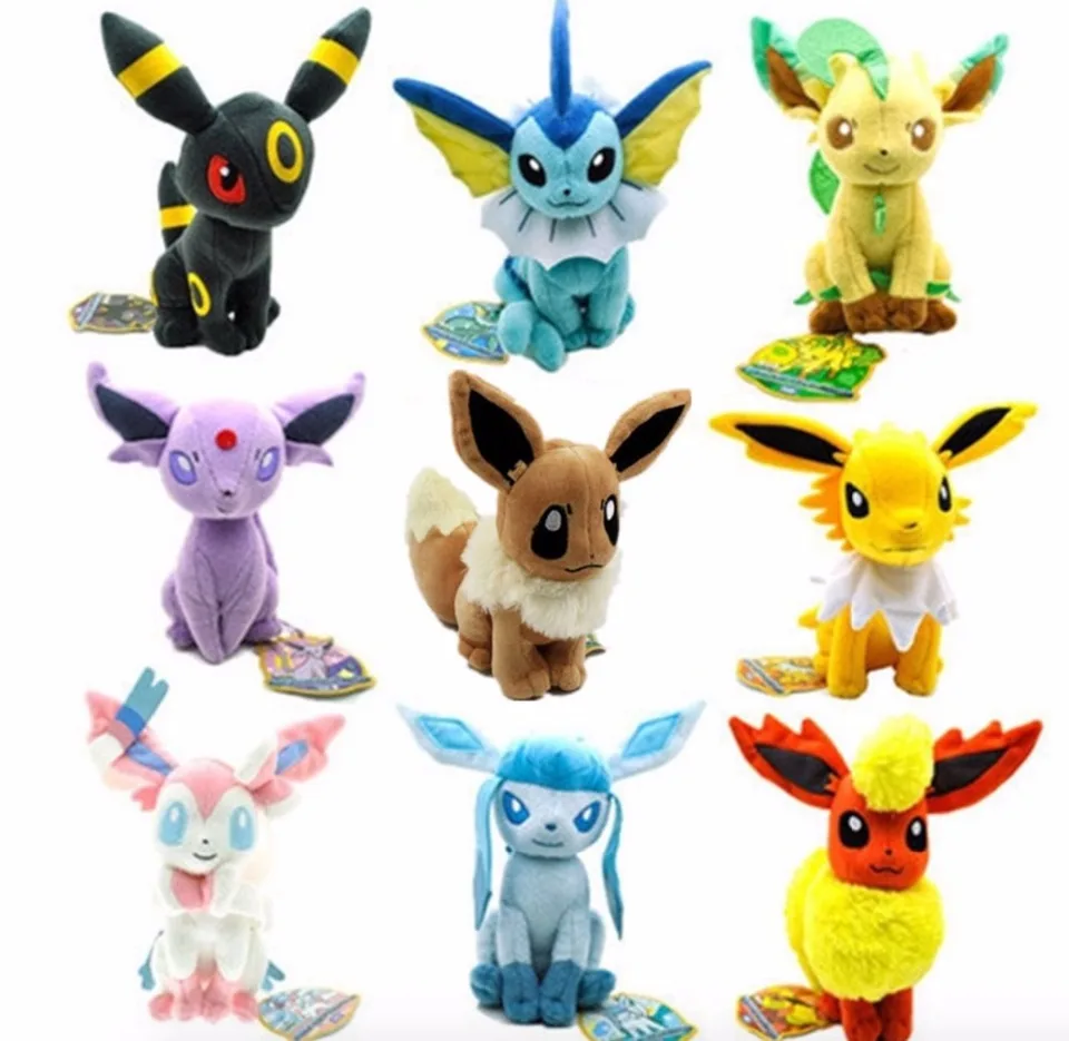 10ks/veľa pokémonov 8 palcov Glaceon Sylveon Leafe Plys Hračky Hračky Soft Softované zvieratá Anime Kids Hračky pre deti darček k narodeninám