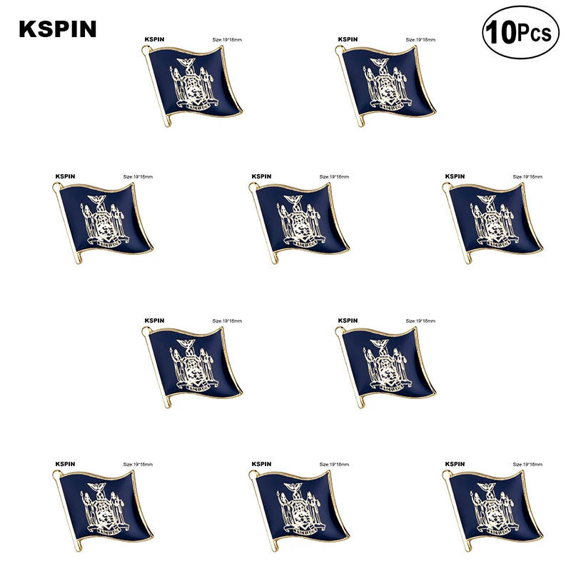 10ks Veľa USA New York Lafle Pin Flag Badge Brošor Pins Badges 10ks