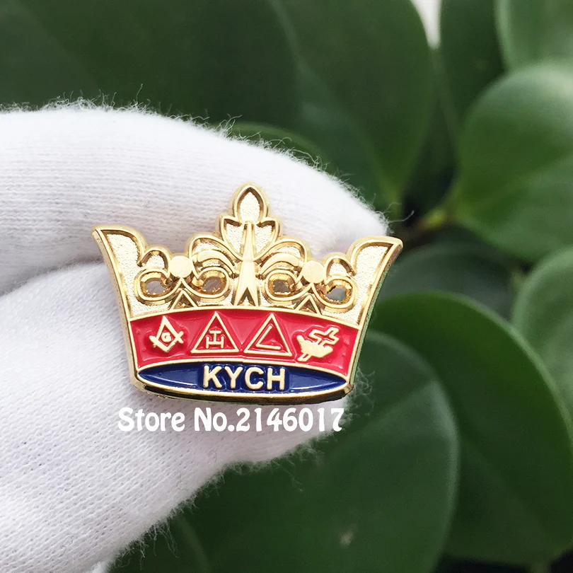 10ks Wholesale Masons Crown Suvenír Odznaky Kovové remeslá slobodomurárstvo Kych Knight Commander Court of Honor Lafe Pin Smalt Broš