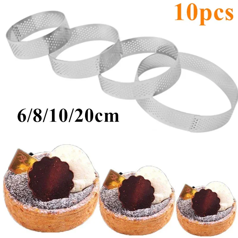 10ks z nehrdzavejúcej ocele koláč 6/8/10/20cm veľké kruhové koláčiky na pečenie Cookies Cookies Cutter Kitchen Doplnky