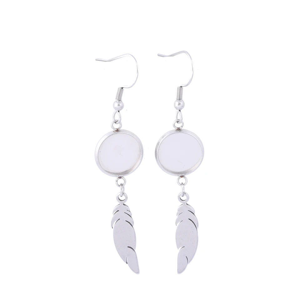 10ks z nehrdzavejúcej ocele Plant 10 mm 12 mm Cabochon Náušnice Základné nastavenia s periami kúzla DIY rámový materiál pre náušnice