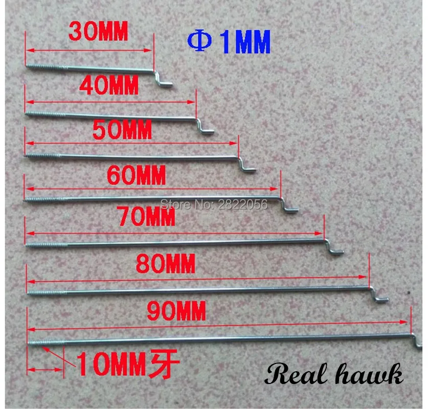 10ks z typu D1.0 mm s tlakovou prúžkou závitovej tyče z nehrdzavejúcej ocele Push Rod Pushrod pre RC diel Pull Push Sonking Rod