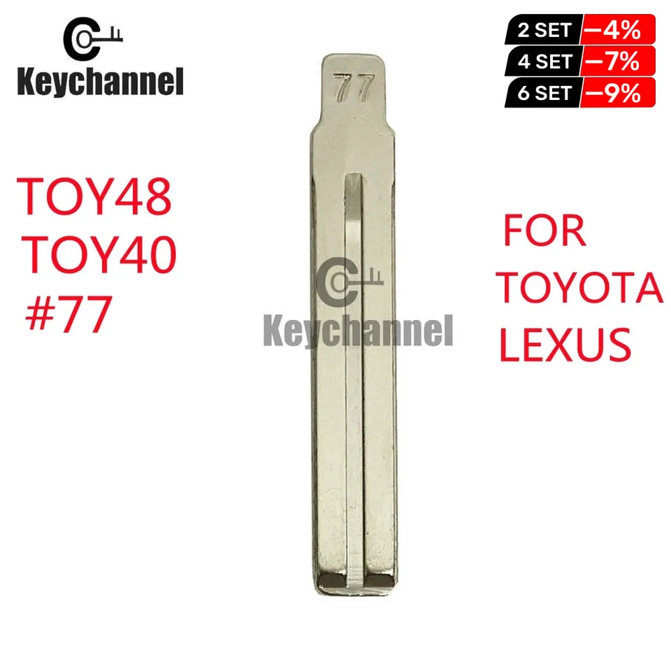 10ks č. 77 KD Blade nezostrihané kovové prázdne auto pre KD-X2/KD900/VVDI REMOLE BLADE LISHI TOY48 pre Lexus/Toyota/New SUBARU 77#