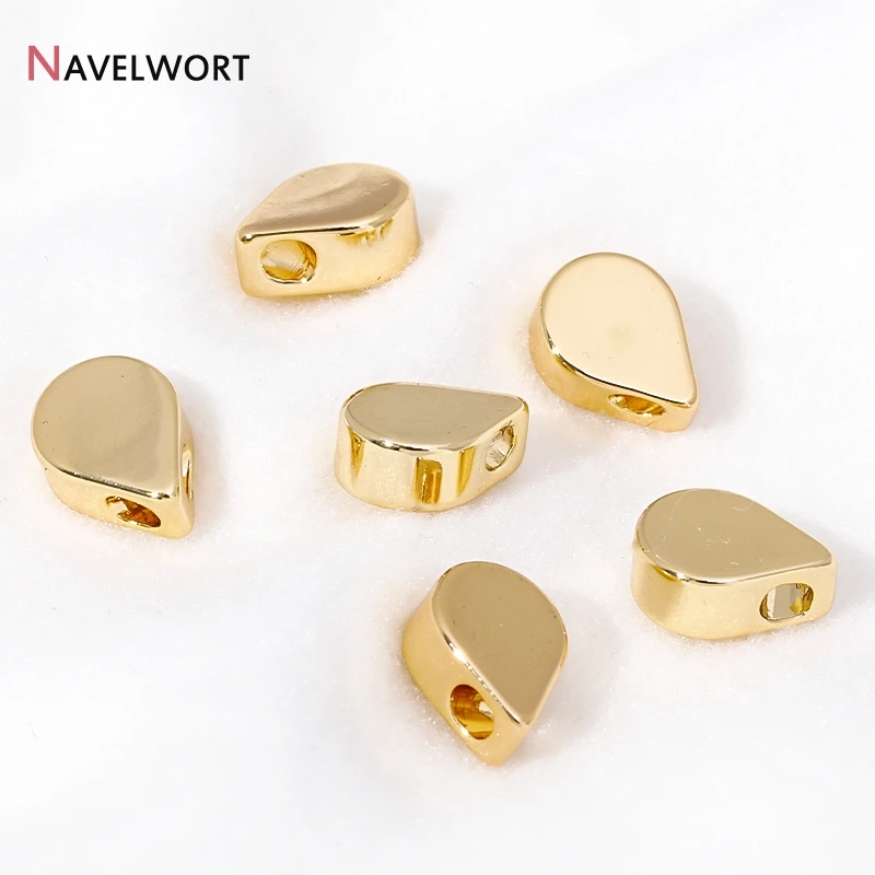 10ks/časť 14K Real Gold Gold Gold Brass Droplet Spacer Pifls, kovové korálky pre náramok, oddeľovače korálikov, zásoby pre šperky