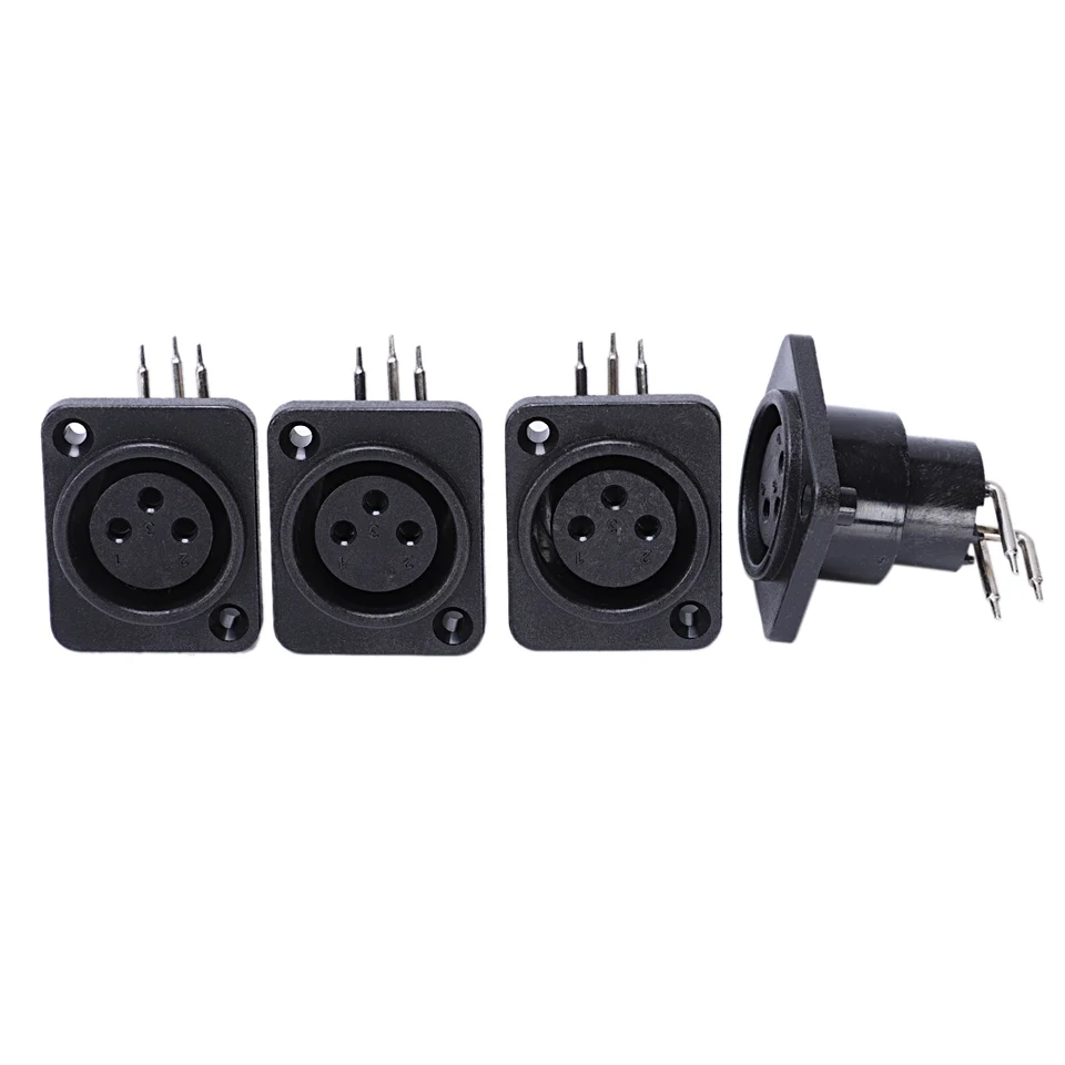 10ks čierny xlr 3pin ženský jack panel Mount Chassis PCB Socket Connector
