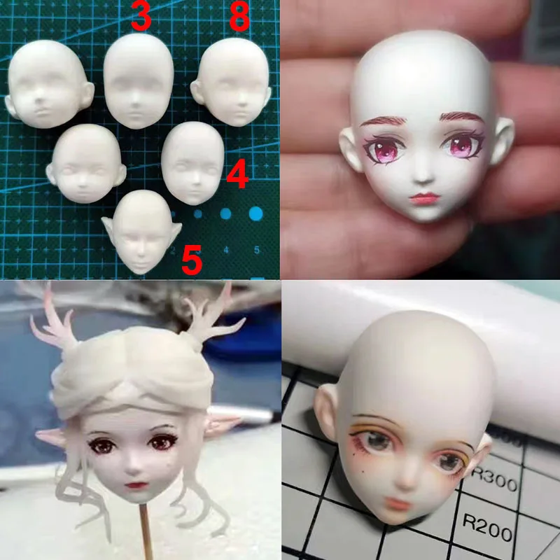 10ks ľudská tvár 3D pre bábiku Soft Clay Clay Aróm aróma Priepka Silikónová pleseň Respondenty SOAP DIY Craft Resin Casting