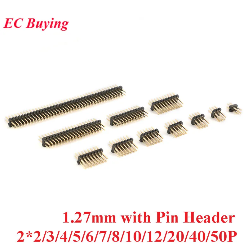 10ks/šarža 1,27 mm 1,27 Hlavička PIN Dvojitý rad mužov odtrhnutia PCB Strip Conector Conectora
