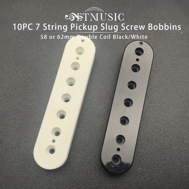 10ks / šarža 7-strunové elektrické gitarové snímanie humbucker skrutkovača / dvojitá cievka 58 alebo 62 mm skrutková cievka čierna biela