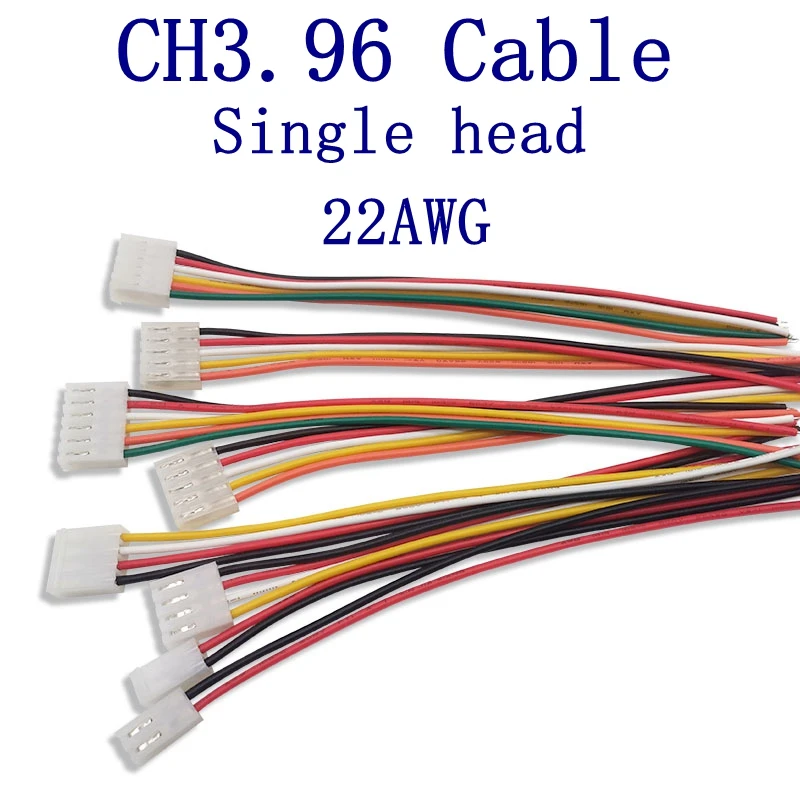 10ks/šarža CH 3,96 ch3.96 mm káblové medený drôt 2p3p4p5p6p s jednou hlavou Elektronický pripojovací drôt 22awg ch3.96 rozstup