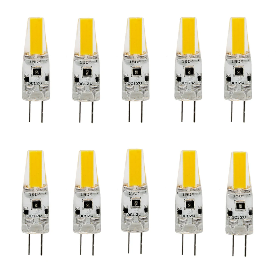 10ks/šarža COB LED G4 1W 2W žiarovka AC DC 12V CONCE LAMP 360 Uhol lúča Spotlight Luster Lighting Vymeňte 20 W halogénových žiaroviek