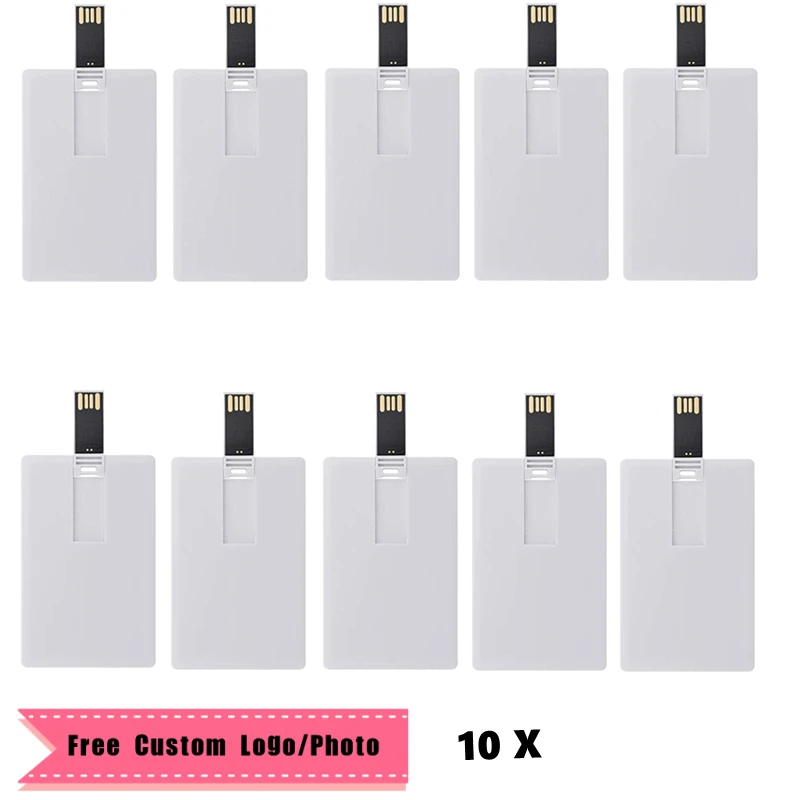 10ks/šarža kreditná karta flash flash jednotka pamäť pamäť pamäť pamäť pamäť disk vlastné logo DIY logo USB2.0 1 GB 2 GB 4 GB 8 GB 16 GB 32 GB