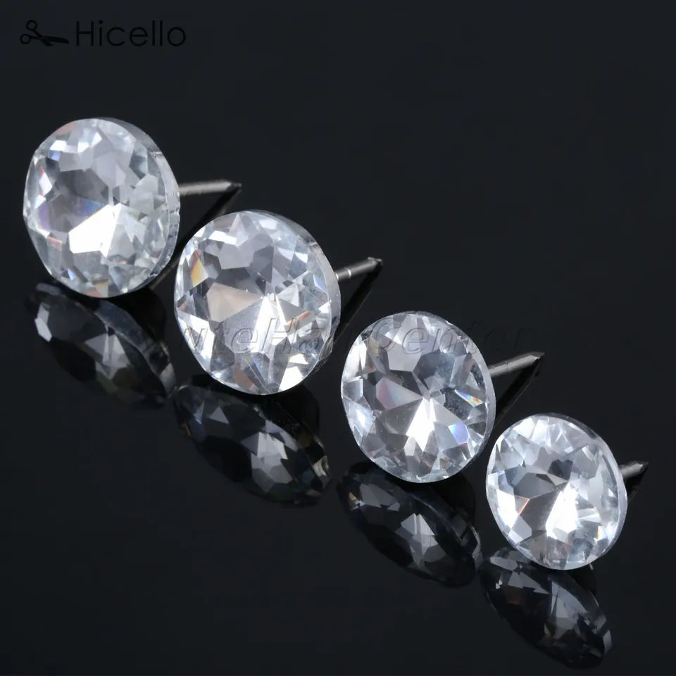 10ks/šarža kryštálové nechty gombíny čalúnené sklenené diamantové kliešte kolíky 14 mm/18 mm/20 mm/22 mm šijací nábytok dekorácie