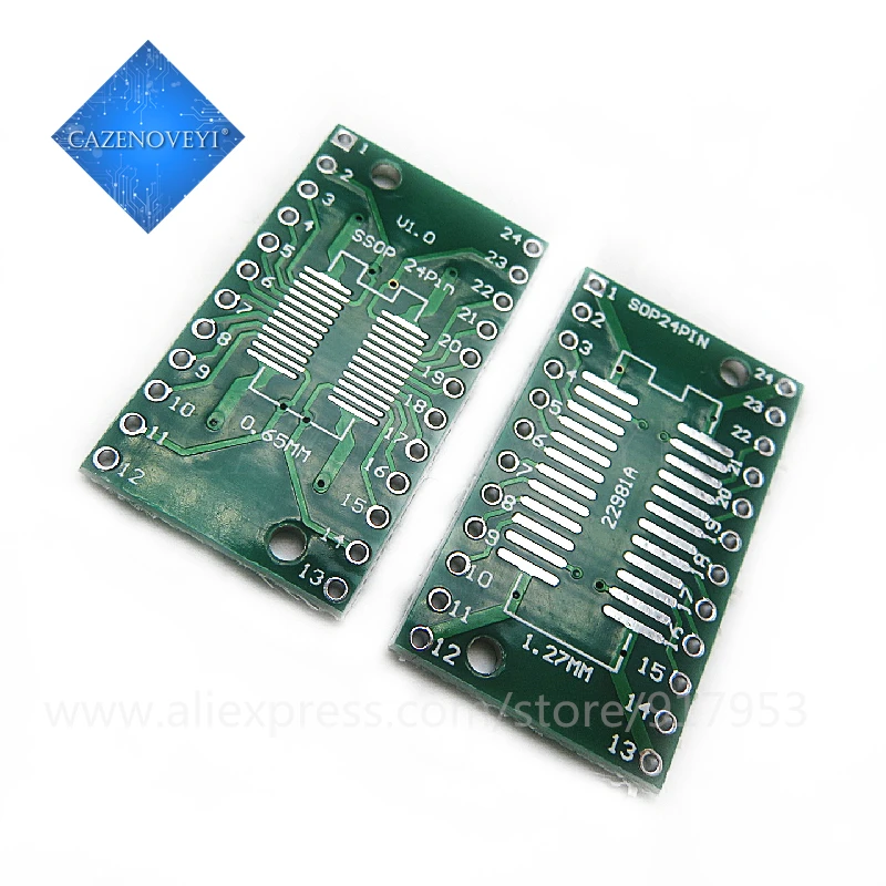 10ks/šarža SOP24 SSOP24 TSSOP24 až DIP24 DIPSPOBLOD SMD SMD na ponorenie 0,65 mm/1,27 mm až 2,54 mm DIP PIC PICK doska doska prevodovky prevodníka