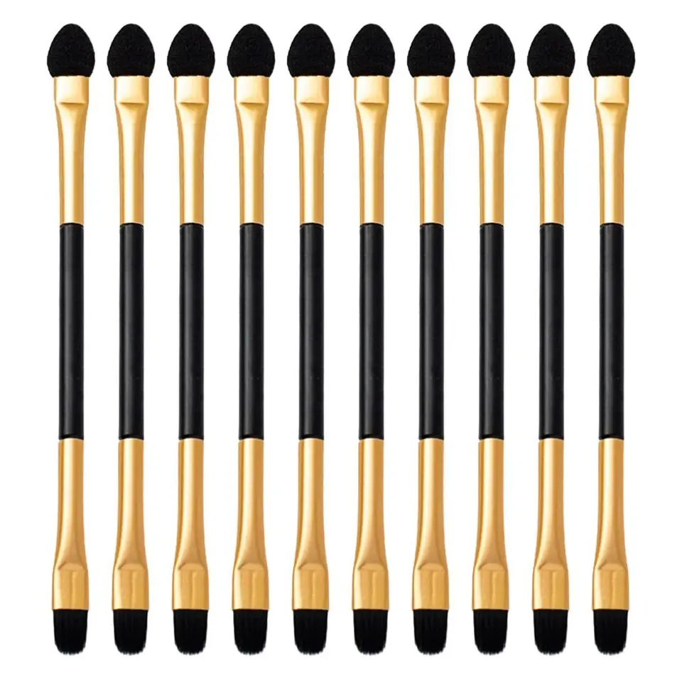 10ksové kefy na očné tiene s dvojitým kefovým kefovým kefovým kefovým kefom Aplikácie Long Ruck Ruck Hufgge Stick Stick LipBrow Makeup Tool