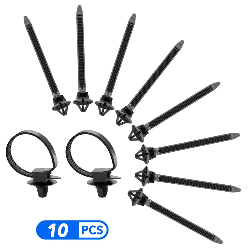 10ksové káblové upevňovacie kravaty Automatické spojovacie prvky pre Jeep Wrangler JK Cherokee Compass Patriot Renegade Accessories