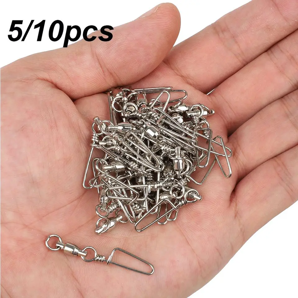 10ksové rybárske otočné konektory Snap 0# -8# guľôčkové ložisko Rolling Swivel for Fishhook Naláka
