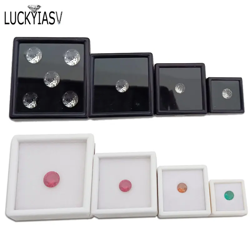 10ksový gemstone diamantový displej úložiska štvorcový štvorcový špongia Gems korálky Pendante Organizátor Balíčko Darčeková skrinka vitrína