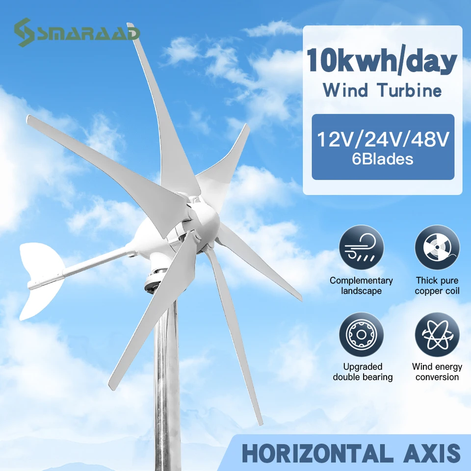 10kWh/deň so solárnymi bunkovými systémami turbíny 12v/24v/48 V s nízkym šumom rýchle dodanie do Poľska bezplatne MPPT Controller 220V