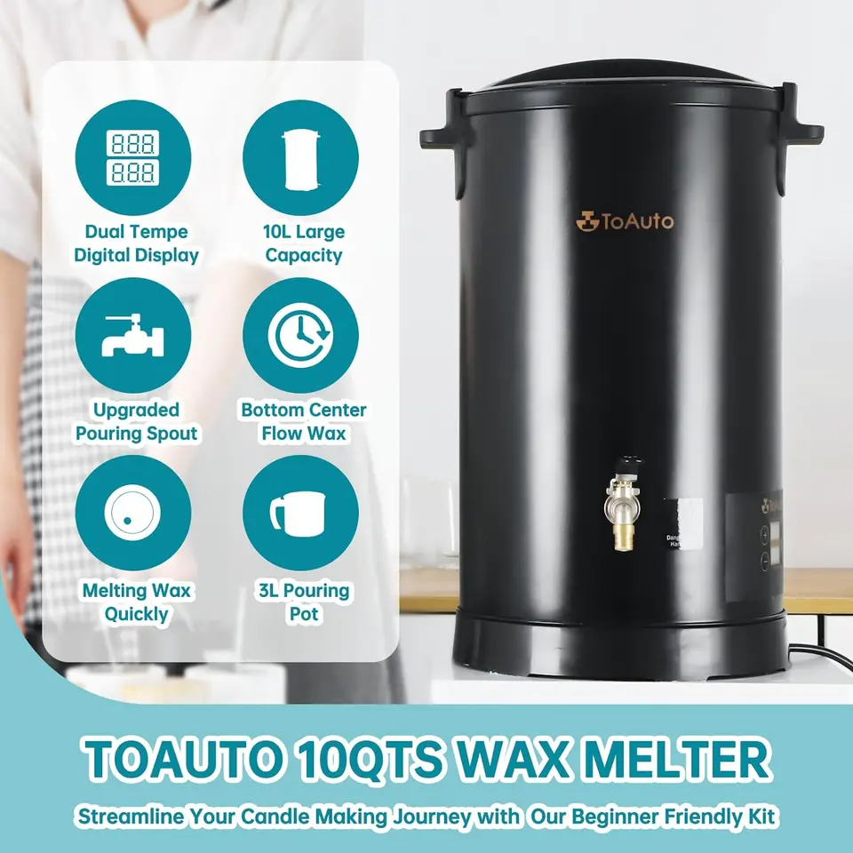 10L voskového toptera pre sviečku výrobu DIY aromaterapeutický nástroj Žiadne a ľahké čistenie