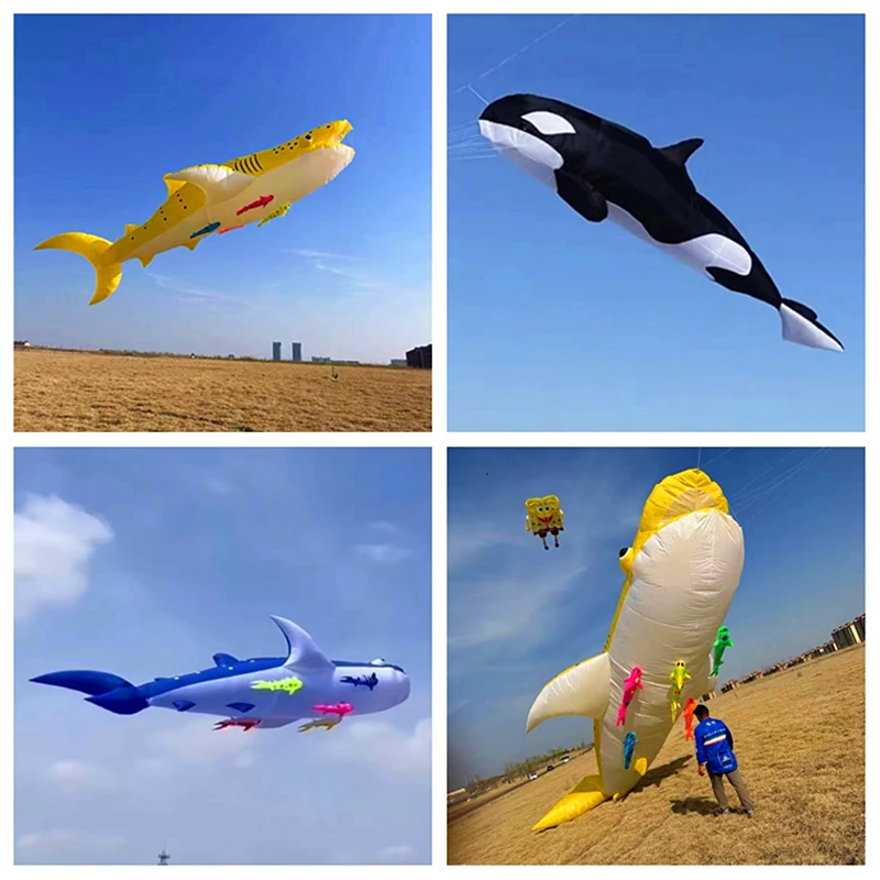 10m Killer veľryba viacfarebná tkanina zostrihová korčule prívesok Kite Outdoor Hračky Windsock draka navijak Dragon drak Dragon Wind Fun
