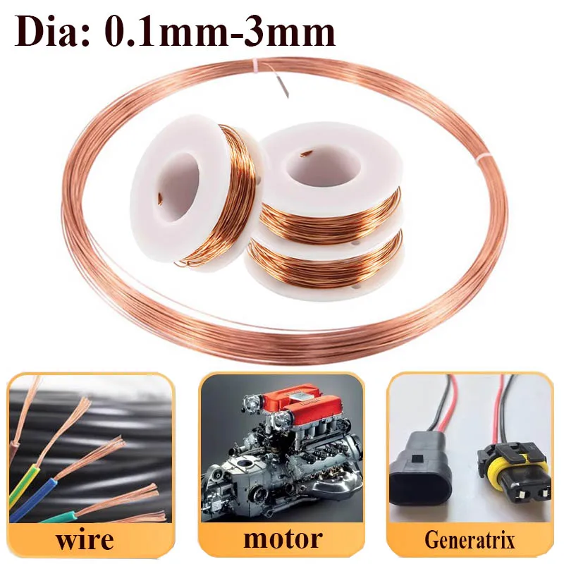 10m ~ 1 m Plus Copper Wire Holded Red T2 Priemer Superfínového drôtu 0,1/0,3/0,6/1/1,4/1,6/1,8/2/2,5/3 mm