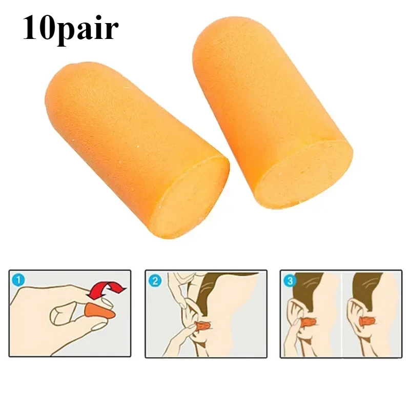 10pair Cestovná mäkká penová ušné zátky Uši zúžené prevencia hluku uchy